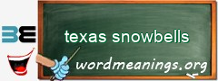 WordMeaning blackboard for texas snowbells